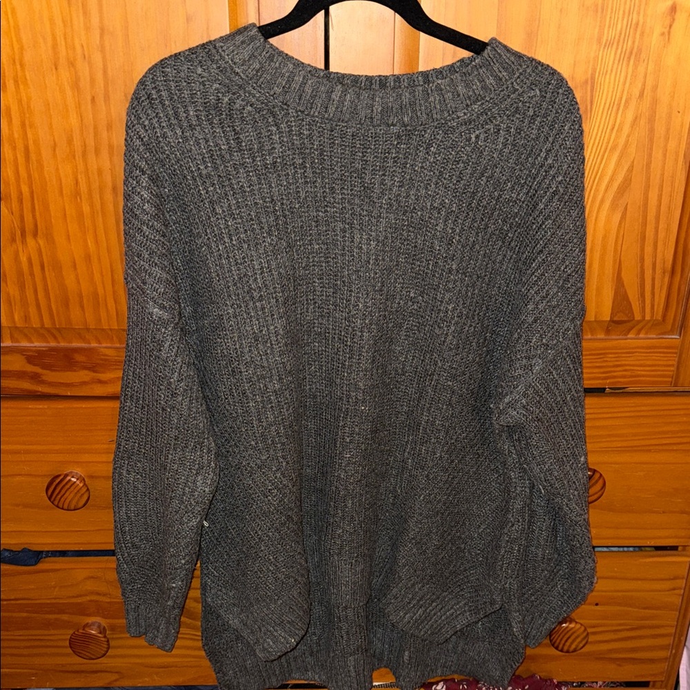 American Eagle Outfitters Charcoal Crew Neck Sweater